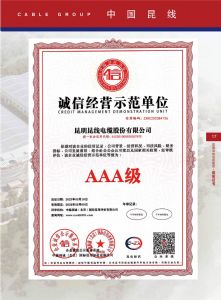 诚信经验示范单位AAA级